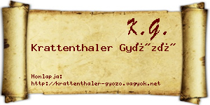 Krattenthaler Győző névjegykártya